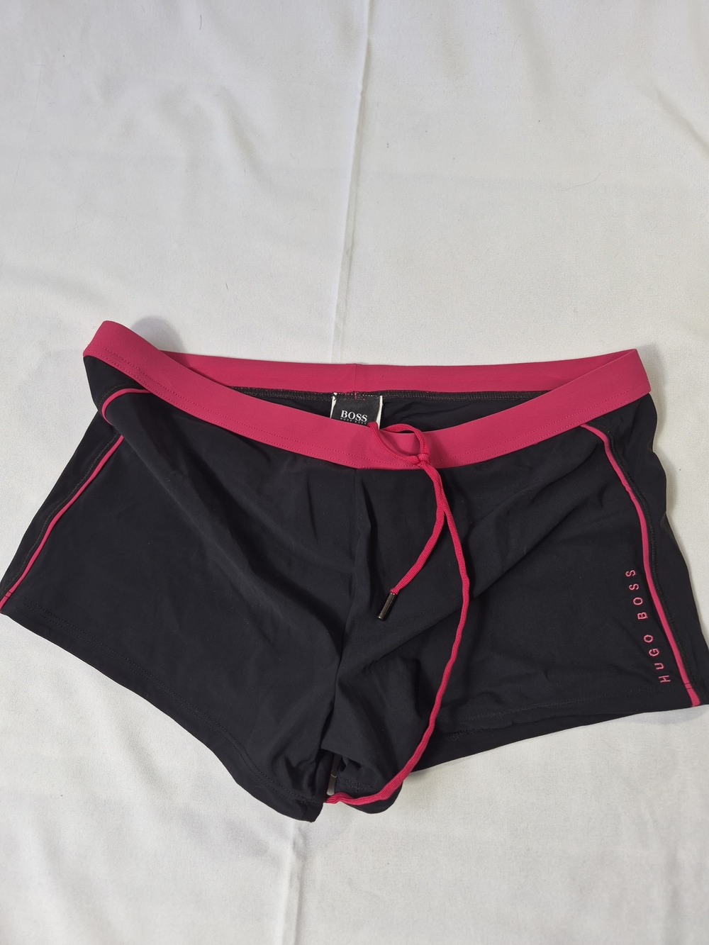 Hugo Boss Black & Pink Swim Shorts for Women Stretchy With Drawstring